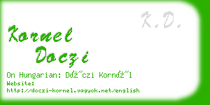 kornel doczi business card